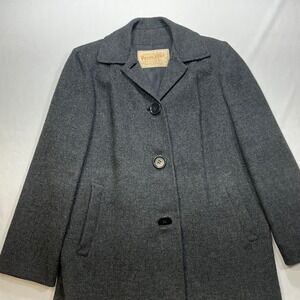 Pendleton Wool Coat Jacket Gray Herringbone‎ Classic Coat. Small or Medium